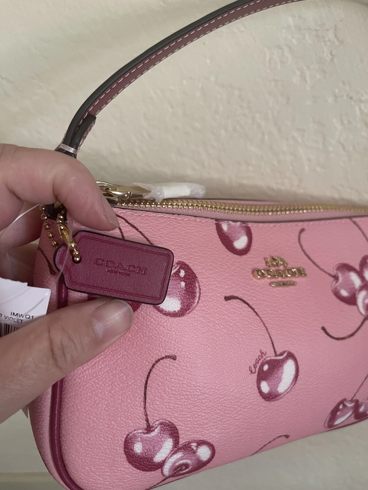 COACH Carrozza Nolita 19 nuova con etichetta con stampa ciliegia CR827 (spedizione veloce)