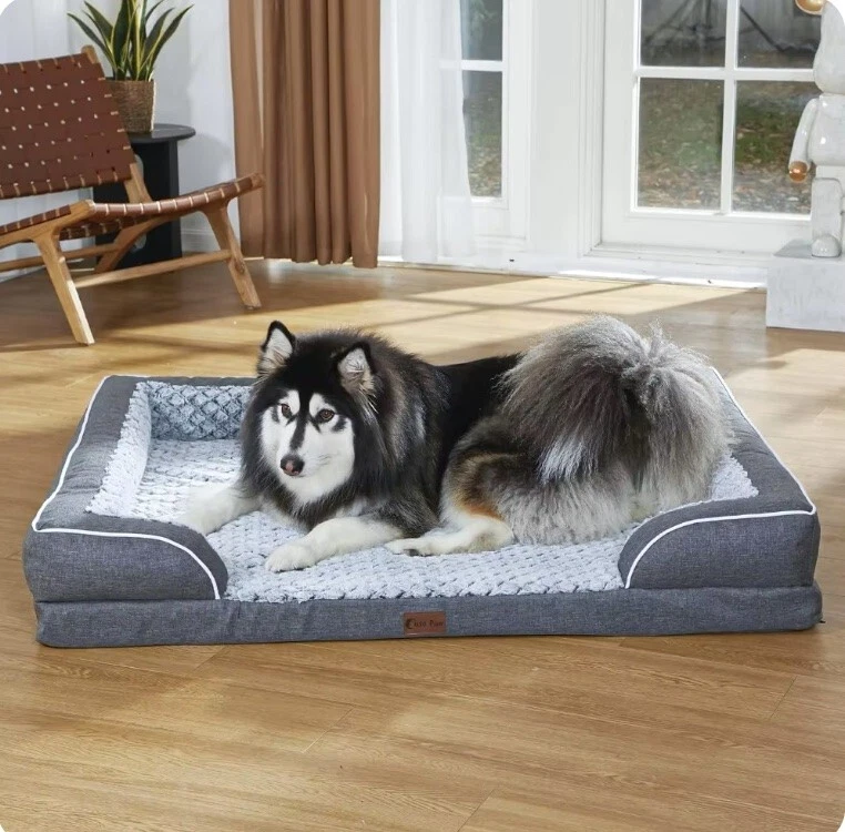 X-Large Orthopedic Foam Dog Bed Waterproof Pet Mattress with Washable Cover