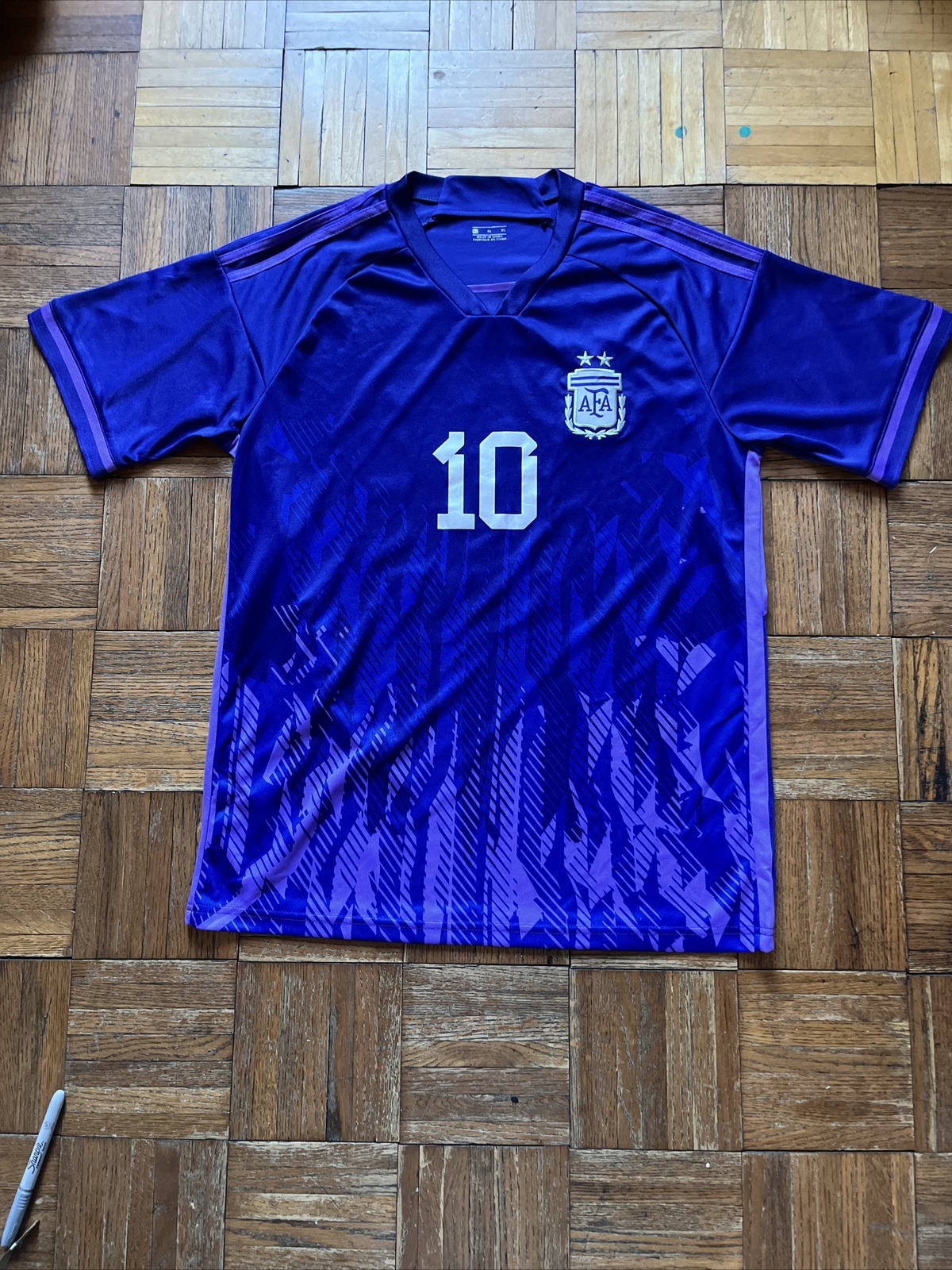 Argentina Away Jersey Size XL- FIFA World Cup 2022 - Messi #10 - Player Version