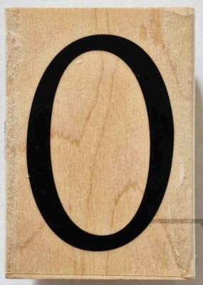 Number 0 (Zero) Rubber Stamp Zero 2-1/2'' Wooden Block Stampabilities Hobby Lobby