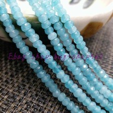 Natural 2x4mm Faceted Blue Aquamarine Gemstone Loose Beads 15" AAA 