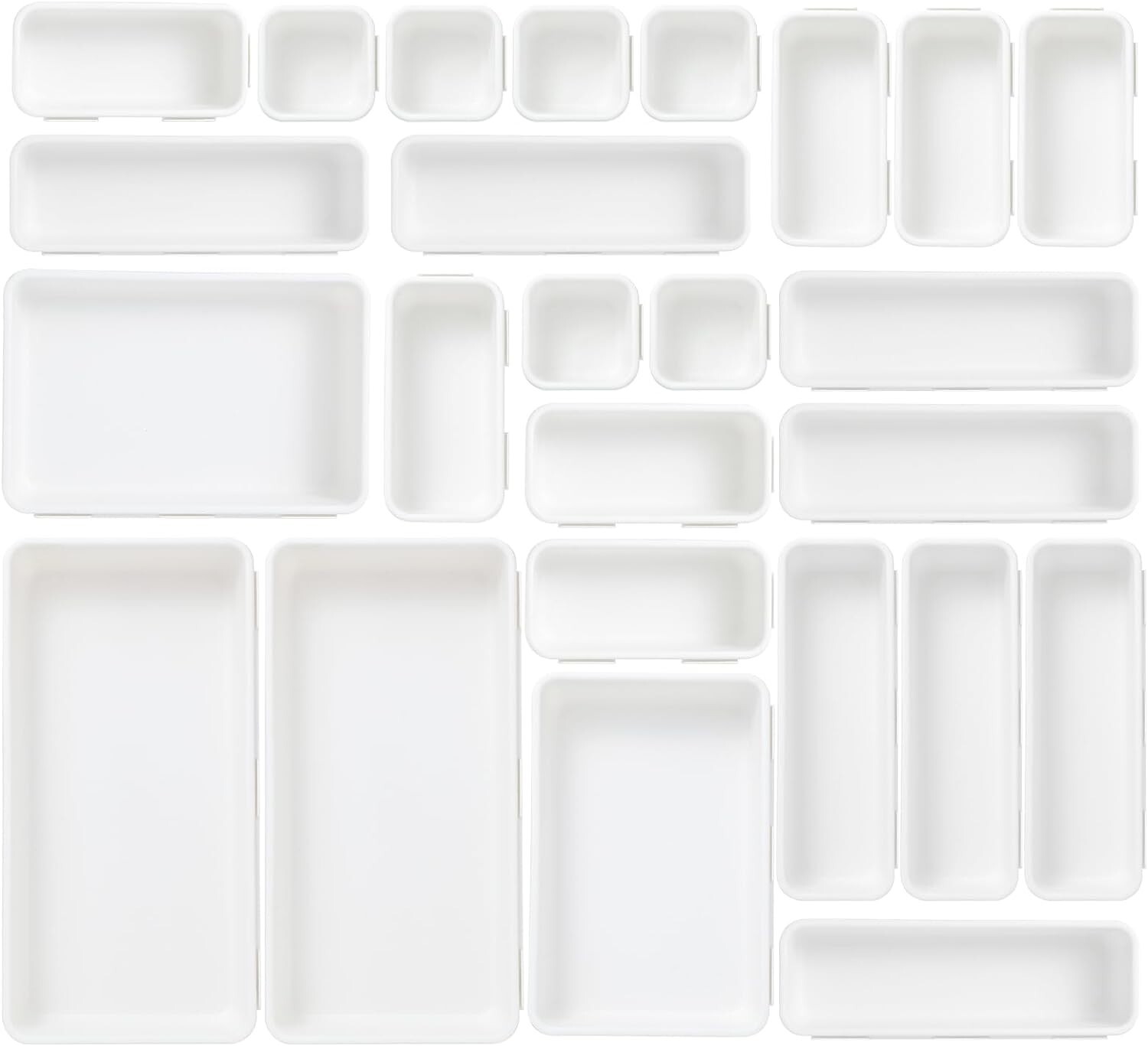 Organiseur de tiroir de bureau en acrylique cristallin cristal robuste lot de 25 pièces