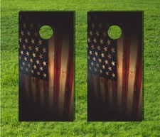 American Flag Wood Paint Cornhole Bag Board Game Decal Wrap USA Laminate Quality