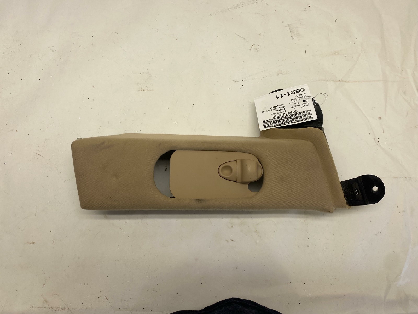 08-12 MASERATI GRANTURISMO RIGHT PASSENGER SIDE B-PANEL TRIM OEM