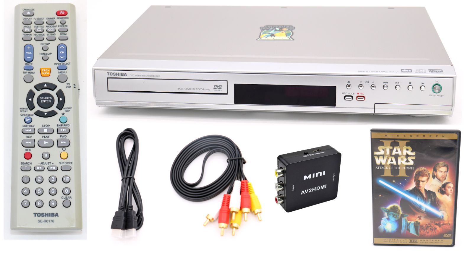 Toshiba DRW2SU DVD Recorder Bundle with AV to HDMI Converter and