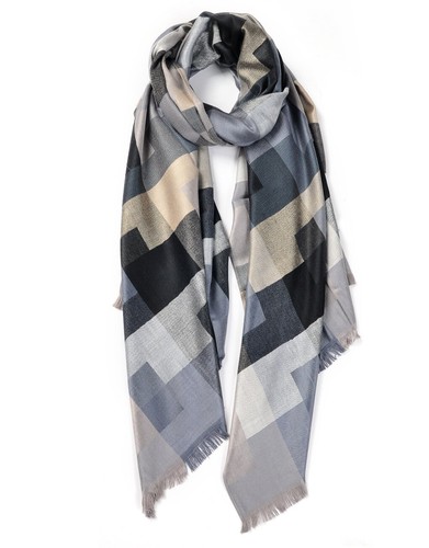 All Seasons Woman Girl Boutique Dense Silky feeling Cool Grids Scarf - Imagen 6 de 12