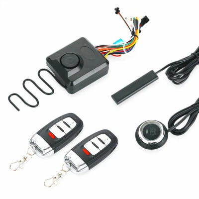 Motorcycle Scooter Security Alarm System Anti-theft Remote Control Start Button - Image 1 of 4