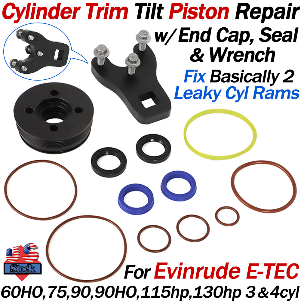 Trim Tilt Piston Seal End Cap Kit 5008985 For Evinrude ETEC 75hp-130hp 2005-2019