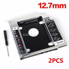 2X 2nd SATA Hard Drive Bay Caddy 12.7MM for Lenovo Thinkpad DELL HP SAMSUNG SONY