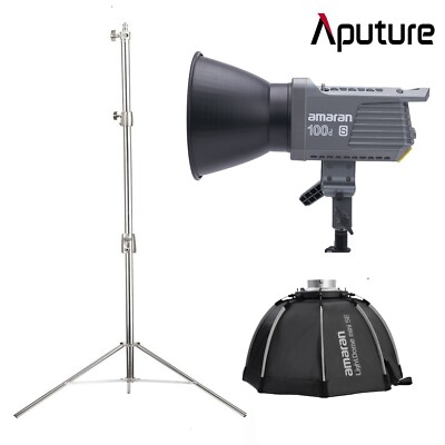 Amaran 100d-S 5600K LED Video Licht COB Tageslicht & Light Dome Mini SE & Stand