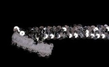 7/8" wide Silver Stretch Sequin Trim Sequined Stretchy Trim BTY M217.19