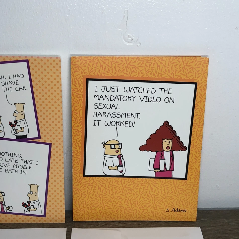 Lote de tarjetas de felicitación vintage Dilbert feliz cumpleaños 1996 sin usar con sobres 2 Foto 3 de 4