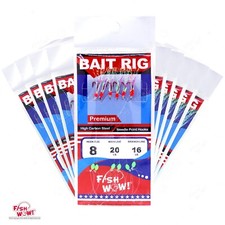 10pks Sabiki Size 8 RED 6-Hook Rig Fishing  Bait Lures #8 Fish WOW! Piscatore