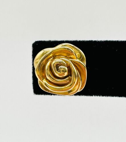Ohrstecker 14 Karat Gelbgold poliert Rose/Blume - Bild 4 von 11