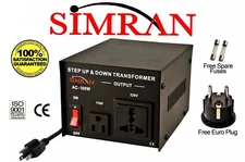 Simran AC-100 Voltage Power Converter Step up Down Transformer 110 Volt 220