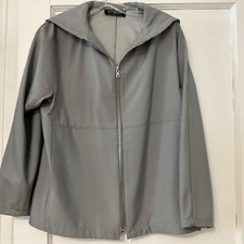 Studio By Searle Women’s Gray Zip Up Coat Jacket With Hood Size M
