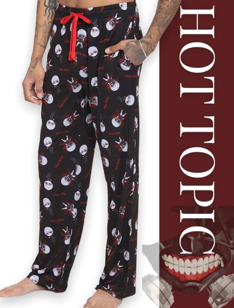 Men s Tokyo Ghoul HOT TOPIC Pajama Pants Sz L Funimation Black Anime