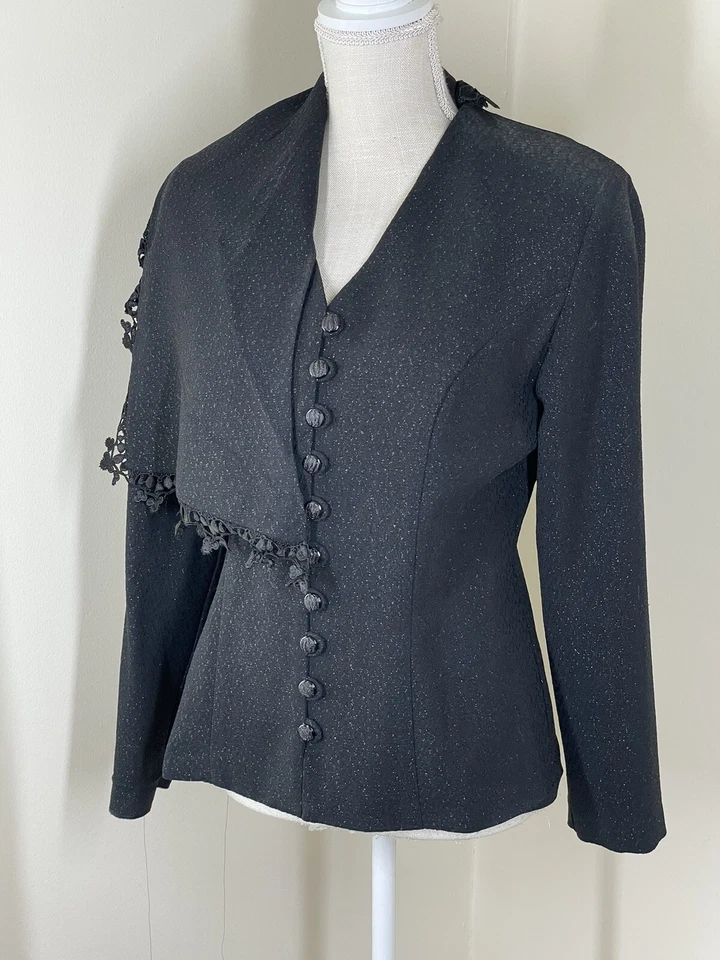 CHAQUETA BLAZER JOSEPH RIBKOFF NEGRA TALLA 8 Foto 3 de 4