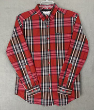 Columbia Rapid Rivers II Long Sleeve Button Down Shirt Red Black Brown Size S