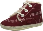 Kickers 1st Kicks Fur Suede Burgundy Baby Toddler Shoes UK 1  EU 17  NEW
