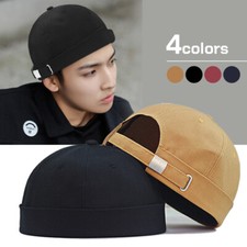 Gorra Hiphop Sin Ala Gorra Calavera Puño Enrollado Sin Visera Gorro Marinero Sombrero para Cabeza Grande