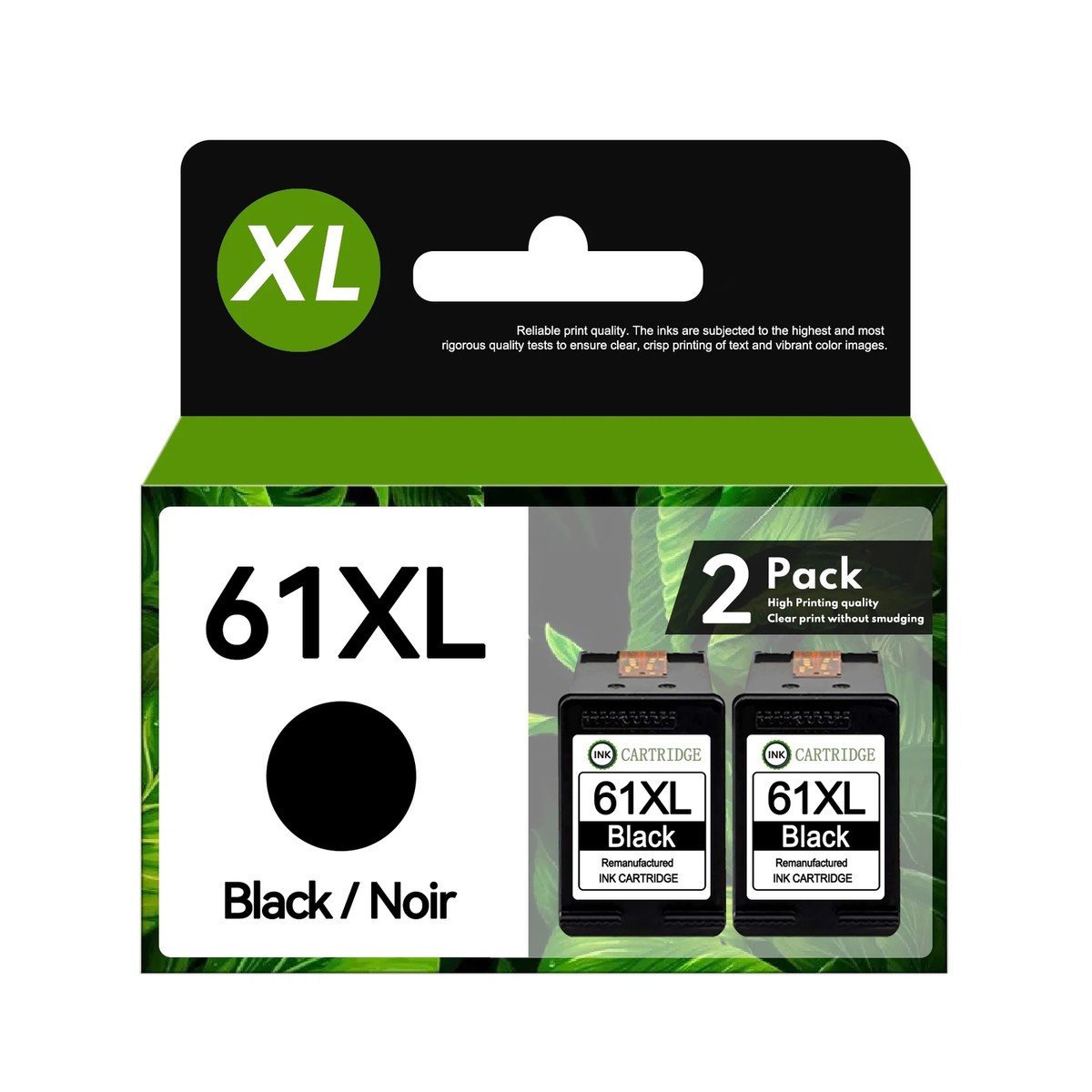 Ricambio Per Stampanti Hp 3050 3054 Cartucce Di Inchiostro Nero HP 61XL Compatibili (2 Pezzi) - Per Stampanti Deskjet 3000, 3050, 3054 E Serie HP 61! Toner Hp