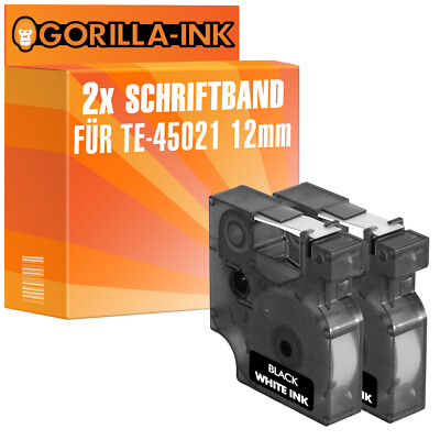 2x Schriftband für Dymo 45021 LabelManager 300 350 350D 360D 400 420P 450 450D