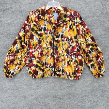 Koret Sport Jacket Womens Small Multicolored Color Splatter Full Zip Pockets