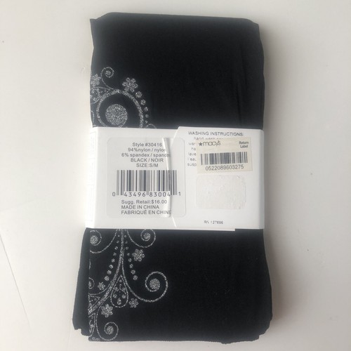 JESSICA SIMPSON S/M Fashion TIGHTS Black NWT - Picture 2 of 5