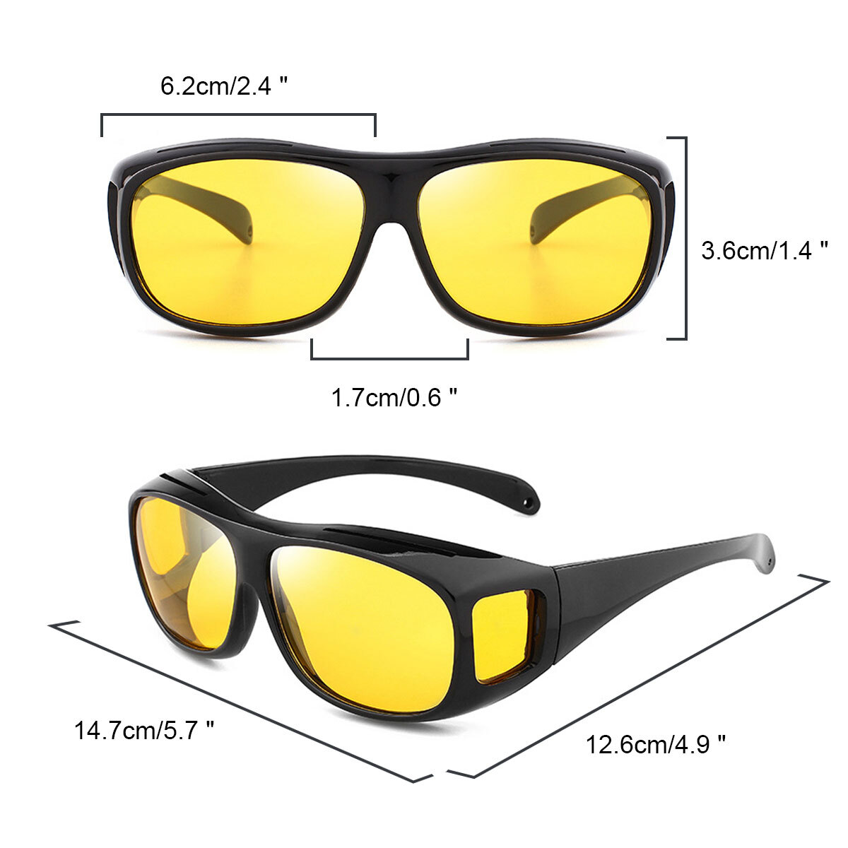 Night Driving Glasses HD Anti Glare Vision Polarized Yellow Lens Tinted