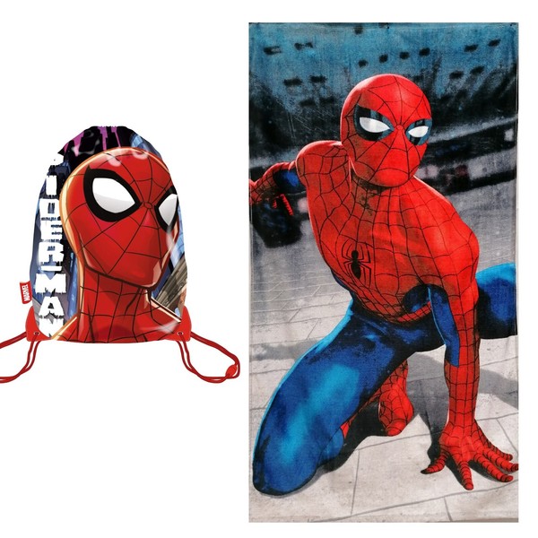 Rucksack Mit Strandtuch Spiderman Spider Man Baumwolle 70X140Cm Kinder-image