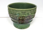 Hull Art Pottery Jardiniere 1920's Vintage Stepped Stoneware Green & Brown 536-8