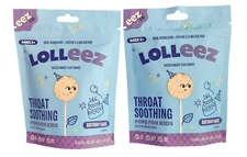 2 Packs Lolleez Throat Soothing Pops For Kids Birthday Cake  16ct total Ages 3+