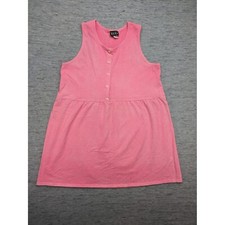 Kicks USA Made Dress Sleeveless Casual Pink Sundress Summer Large Neon 90s y2k