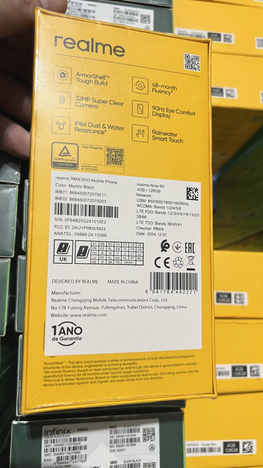 Realme Note 60 4G LTE Marble Black - 4GB RAM - 128GB ROM - Unlocked - NEW SEALED
