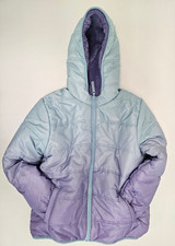 Eddie Bauer Kids Girls Reversible Hooded Full Zip Jacket, Blue/Purple, L-14/16