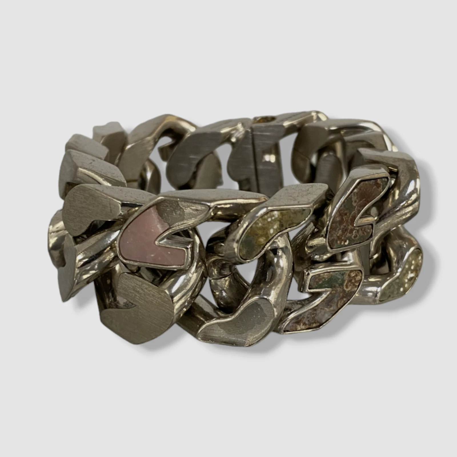 $870 Givenchy Bracciale Catena Uomo Argento Spessa G