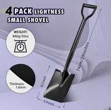 4 Pack Premium Carbon Steel 29" Shovel for Digging with D Handle Garden Spade