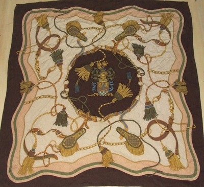 Foulard 100% Echte Seide Silk Soie Vintage Damen (1246) 86cm x 88cm