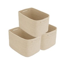 Rope storage Basket Bins Woven Basket for Organizing Shelves 15X10X9.3" Recta