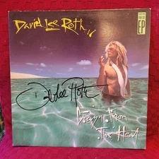 David Lee Roth Signed lp Crazy From The Heat HW masterdisk , Original, Vintage, 