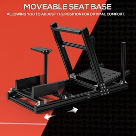Supllueer 4080 Aluminum Racing Simulator Cockpit With Triple Monitor Mount &Seat