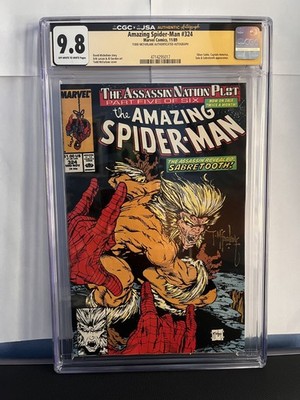 Amazing Spider-Man #324 CGC 9.8 Marvel,  Sabertooth,  SIGNED by Todd McFarlane 