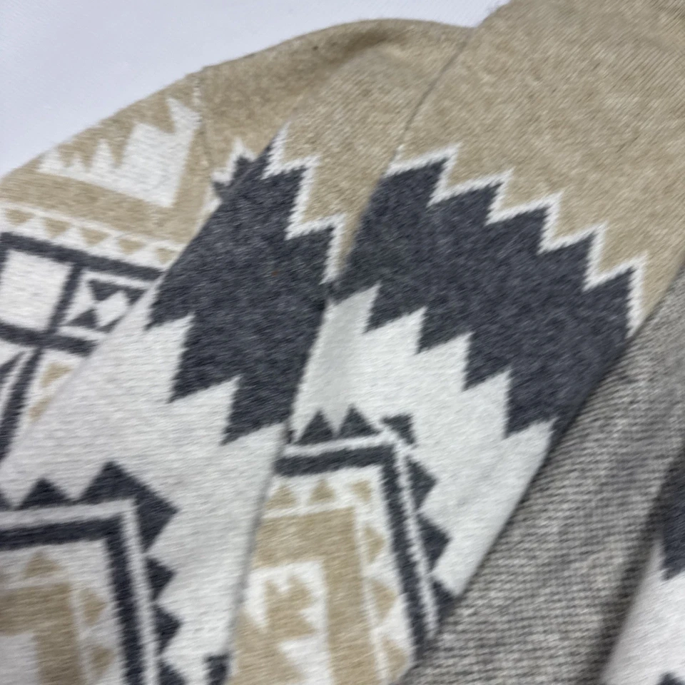 Cárdigan/Chaqueta Suéter Tahari Azteca Tribal Geométrica Gris Tostado Frente Abierto XL Foto 3 de 4