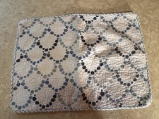 Unbranded Quilted Pillow Sham Standard Size With Tie Back White And Blue
