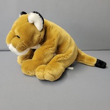 K M International Cuddlekin Mountain Lion Cougar Puma Plush Toy 14" Stuffed