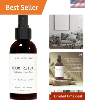 Aromatic Room Mist - 4oz Essential Oil Spray with Aloe, Eucalyptus & Lavender