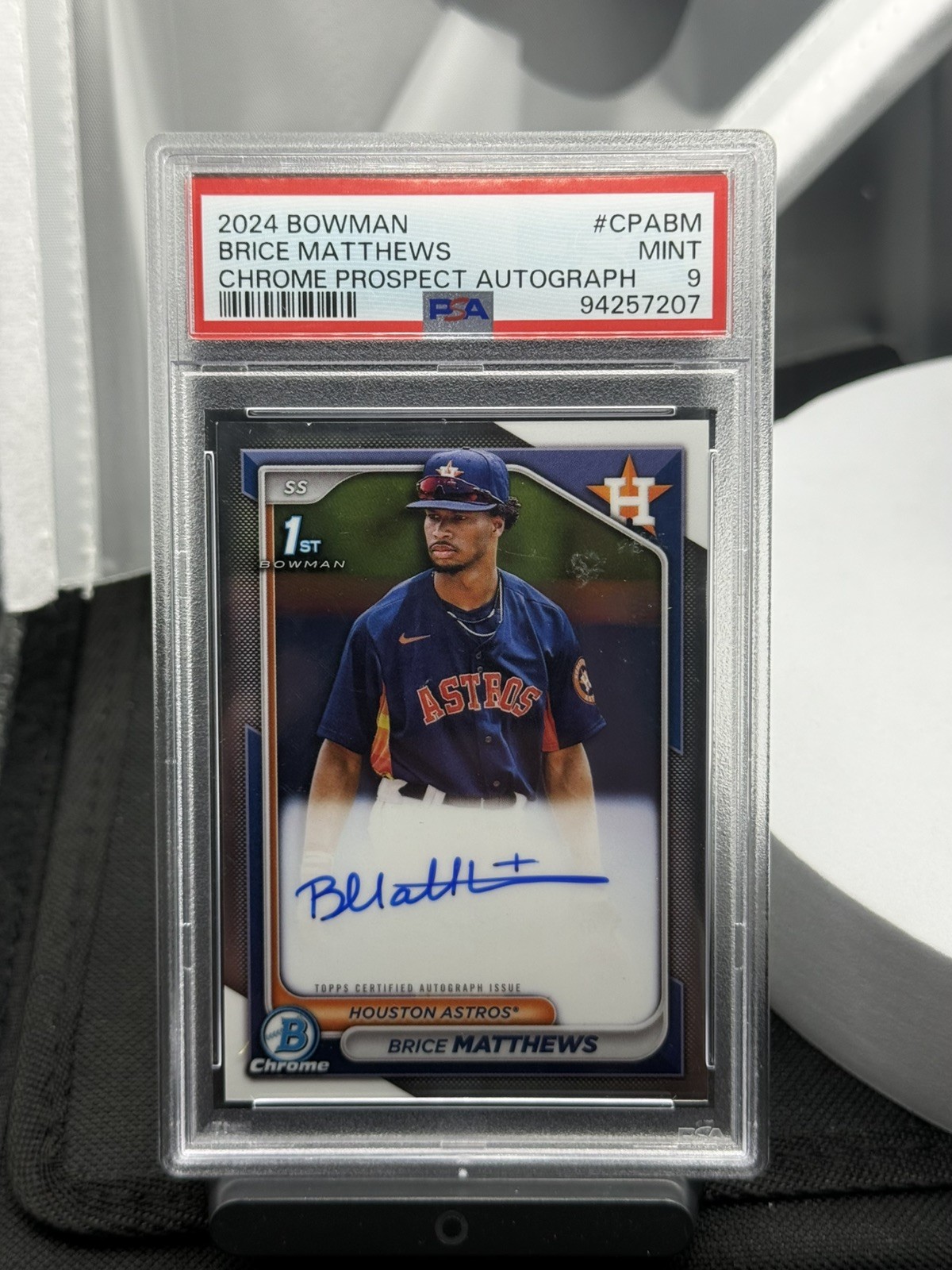 2024 Bowman - Chrome Prospect Autographs Brice Matthews #CPA-BM (AU, RC) PSA 9