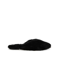 Journee Collection Sundown Slippers Women's US 10 Black Faux Fur Mule ZOGG1923