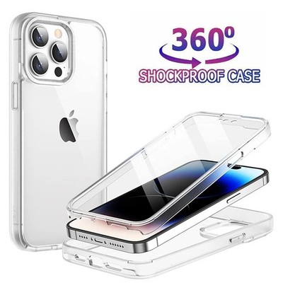 360 Clear Case für iPhone 17 Air 16 15 13 12 11 Pro Max XR X XS Plus Full Cover